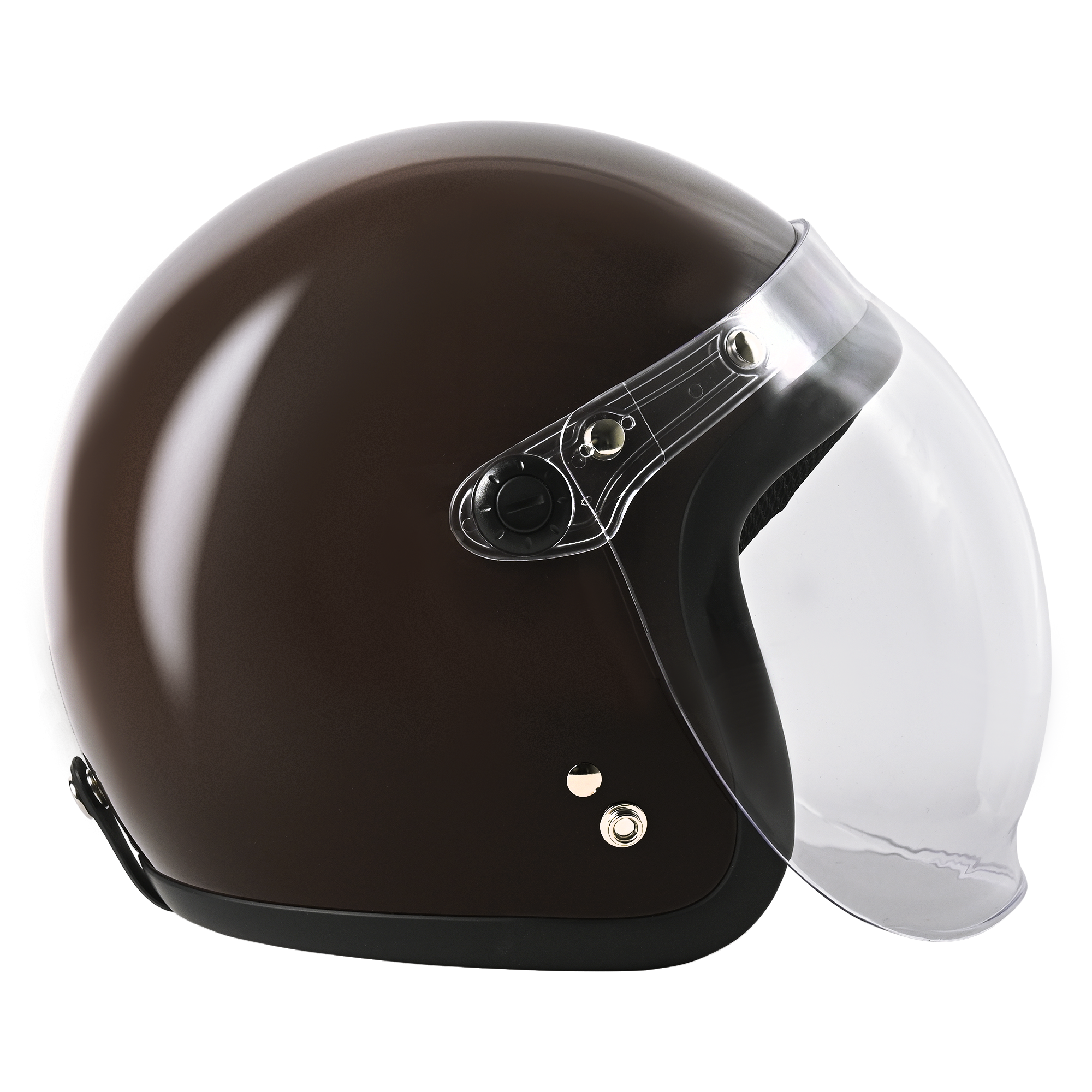 RIDEZ JB Motorcycle Jet Helmet DARKMOCHA