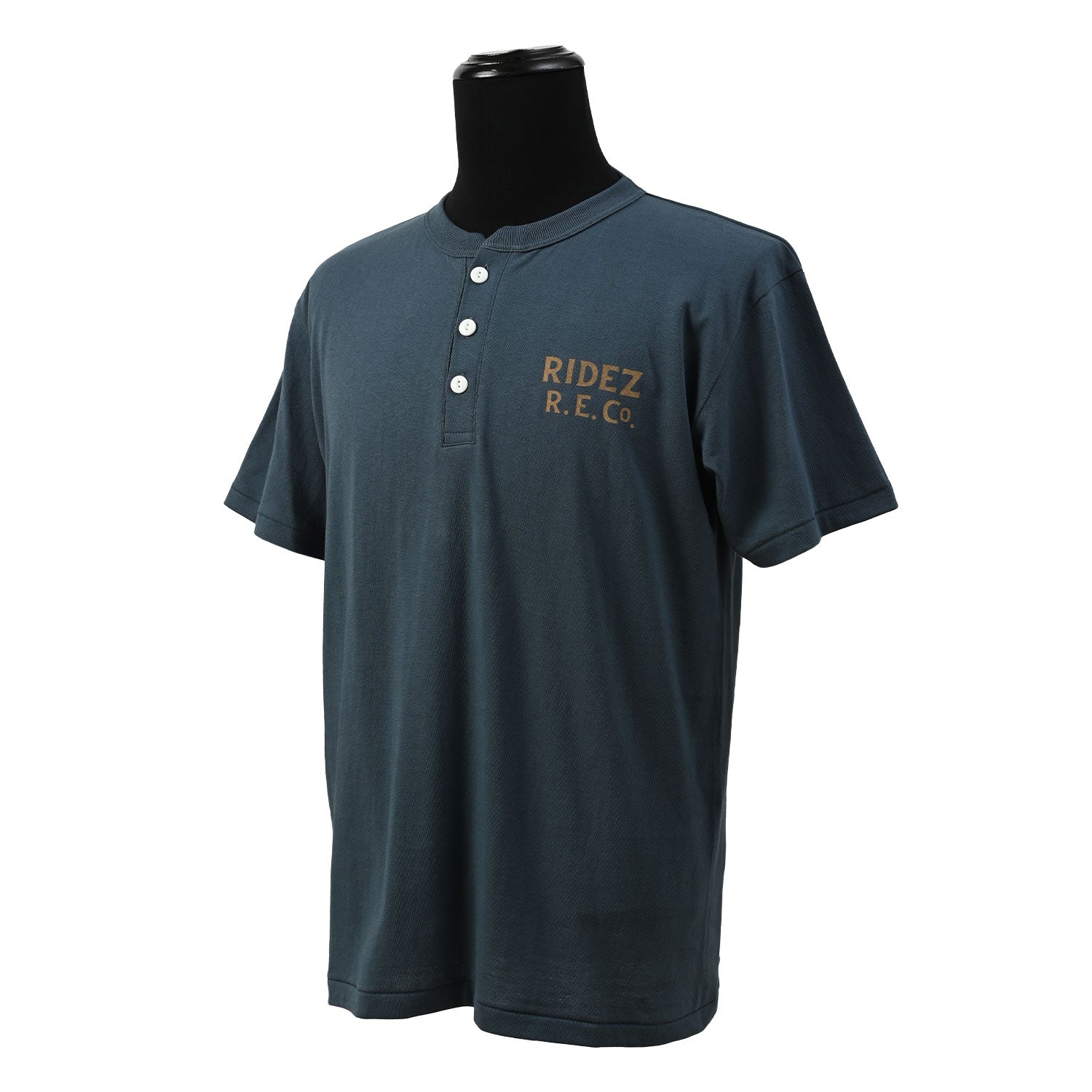 RIDEZ REC 6.2oz Henley Neck T-shirt RD7032