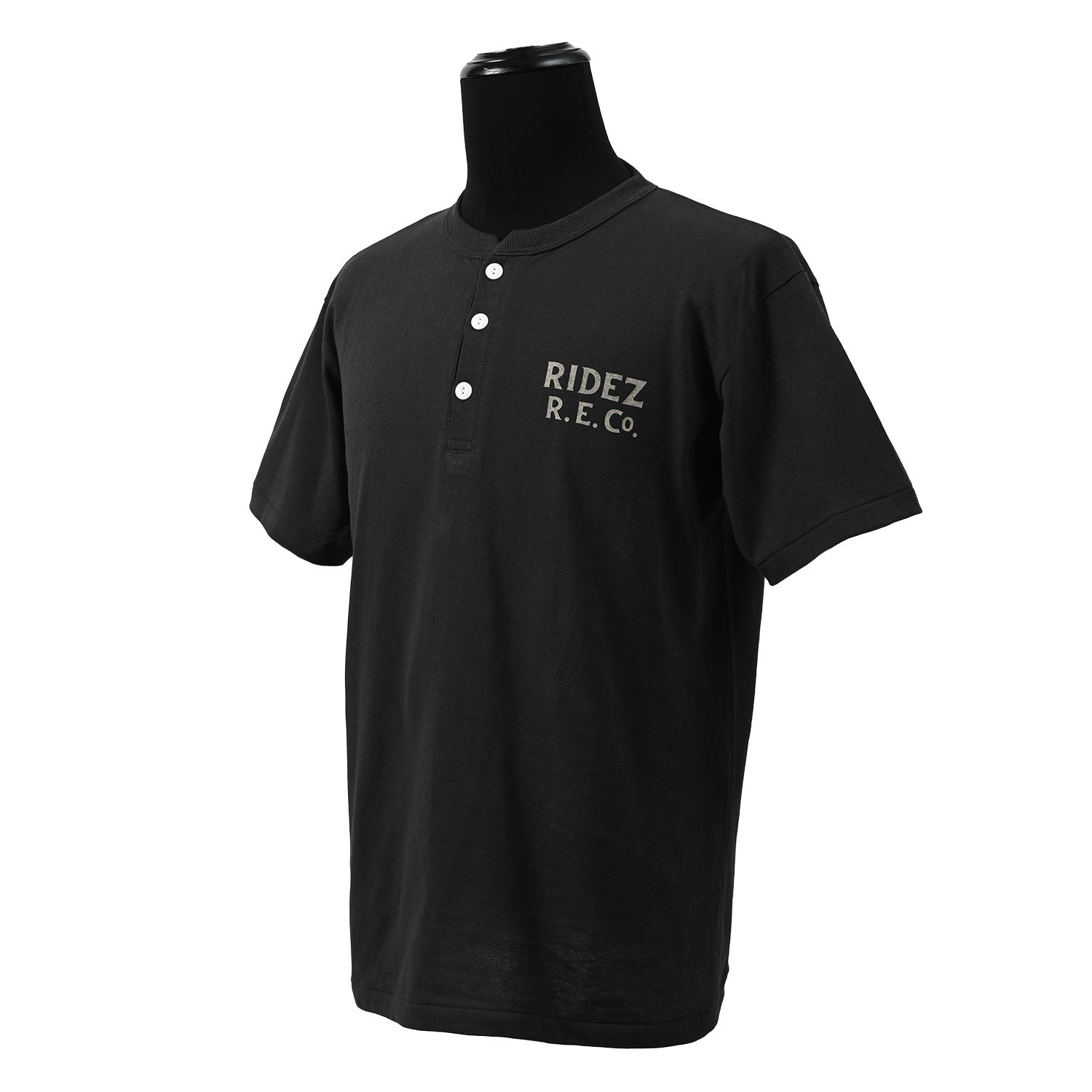 RIDEZ REC 6.2oz Henley Neck T-shirt RD7032
