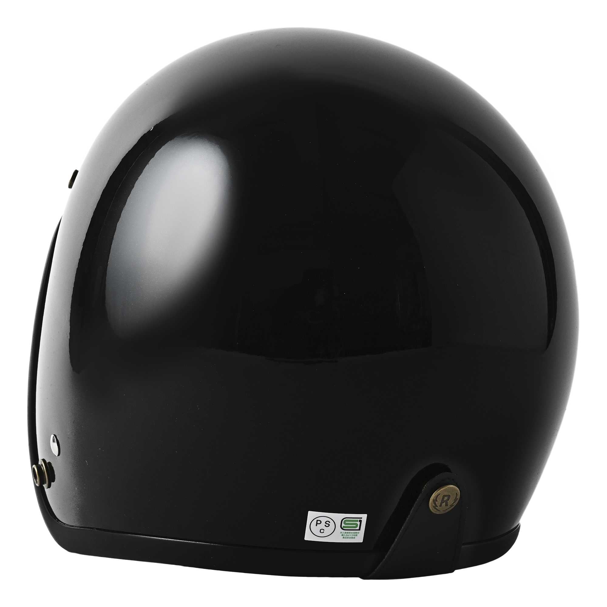 RIDEZ LX METALLIC BLACK Motorcycle Open Face Helmet