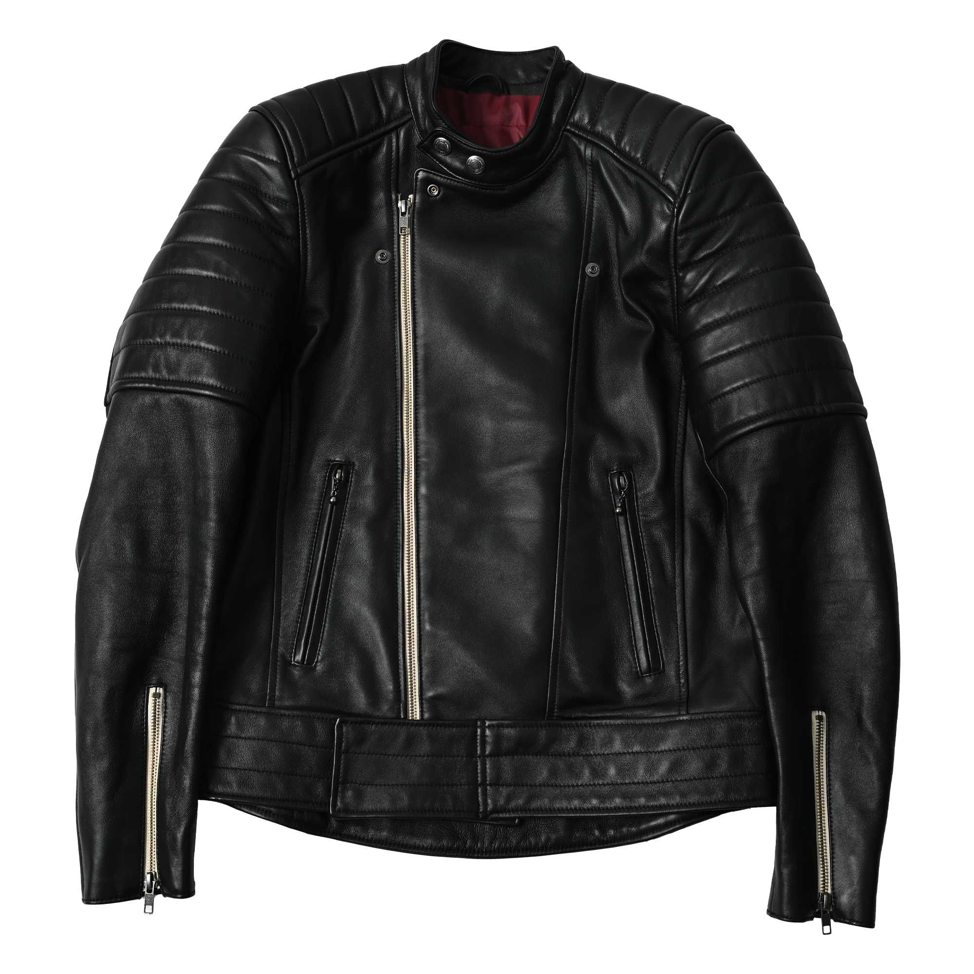 RIDEZ OBLIQUE JACKET バイク用 シングル レザージャケット BLACK