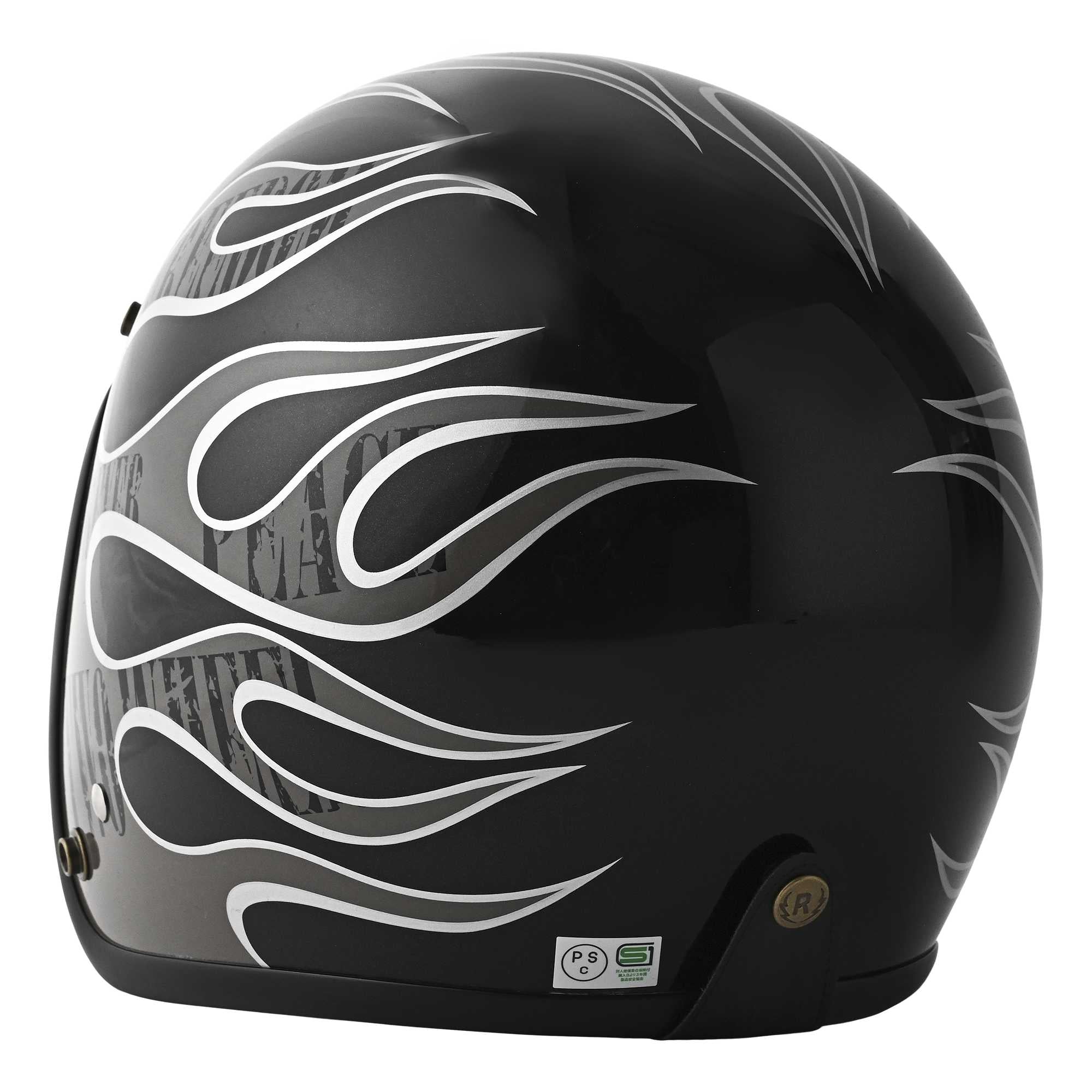 RIDEZ LX FLAMEZ Motorcycle Open Face Jet Helmet