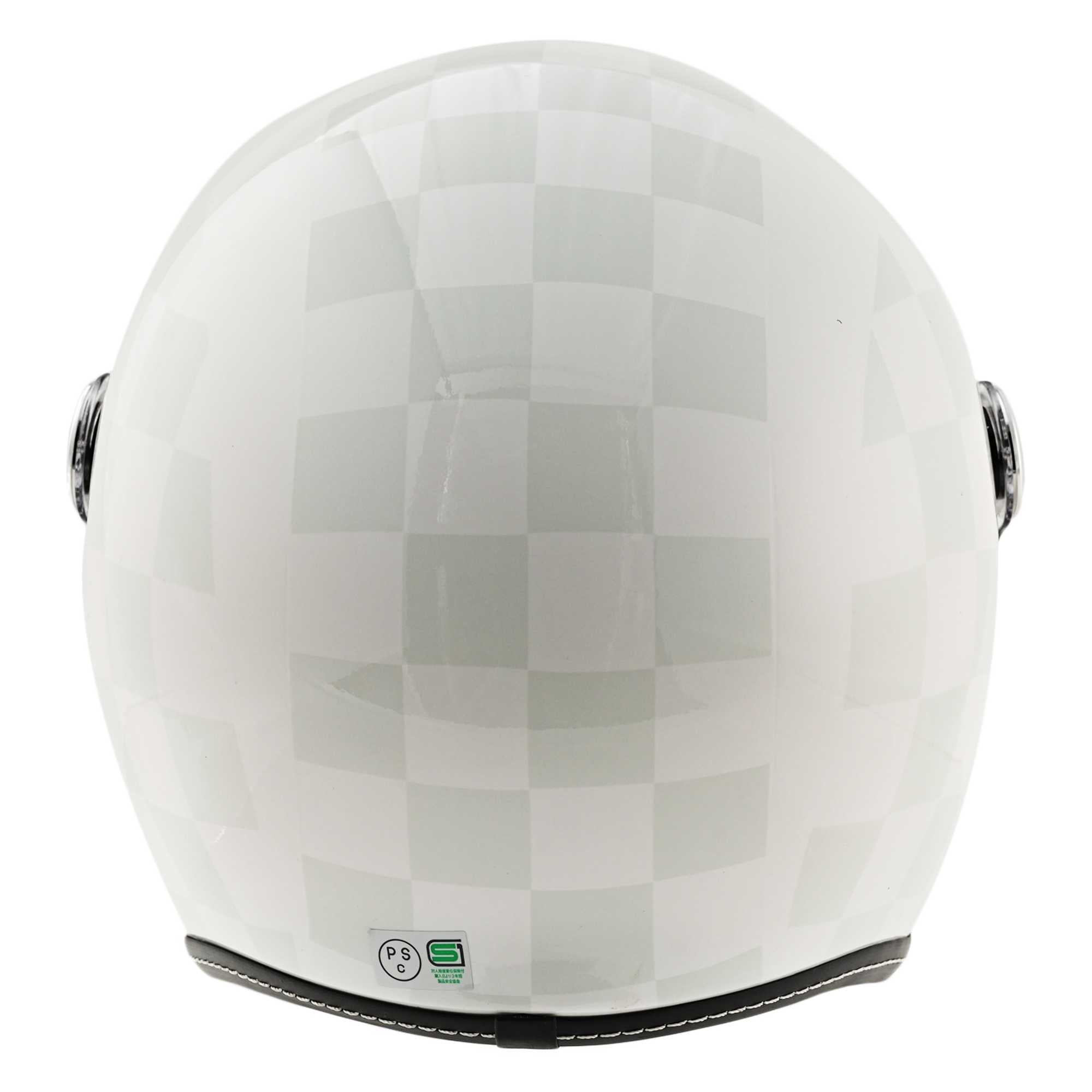 バイク用ヘルメット シールド付き　ZZ ジェットヘルメット RIDEZ ホワイト チェック 