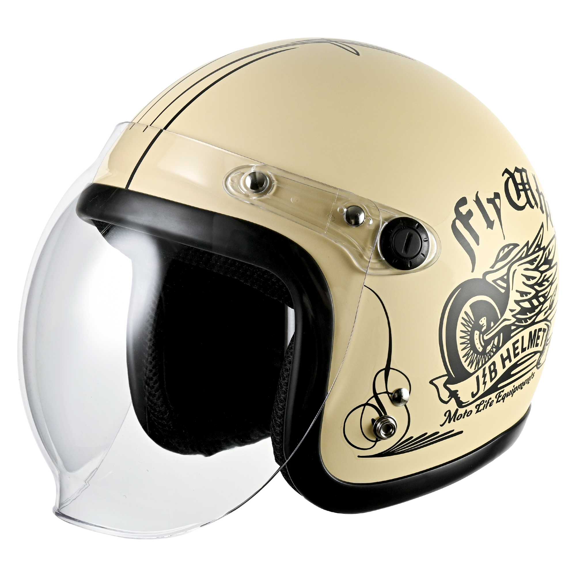 RIDEZ JB Motorcycle Jet Helmet FLYWHEEL