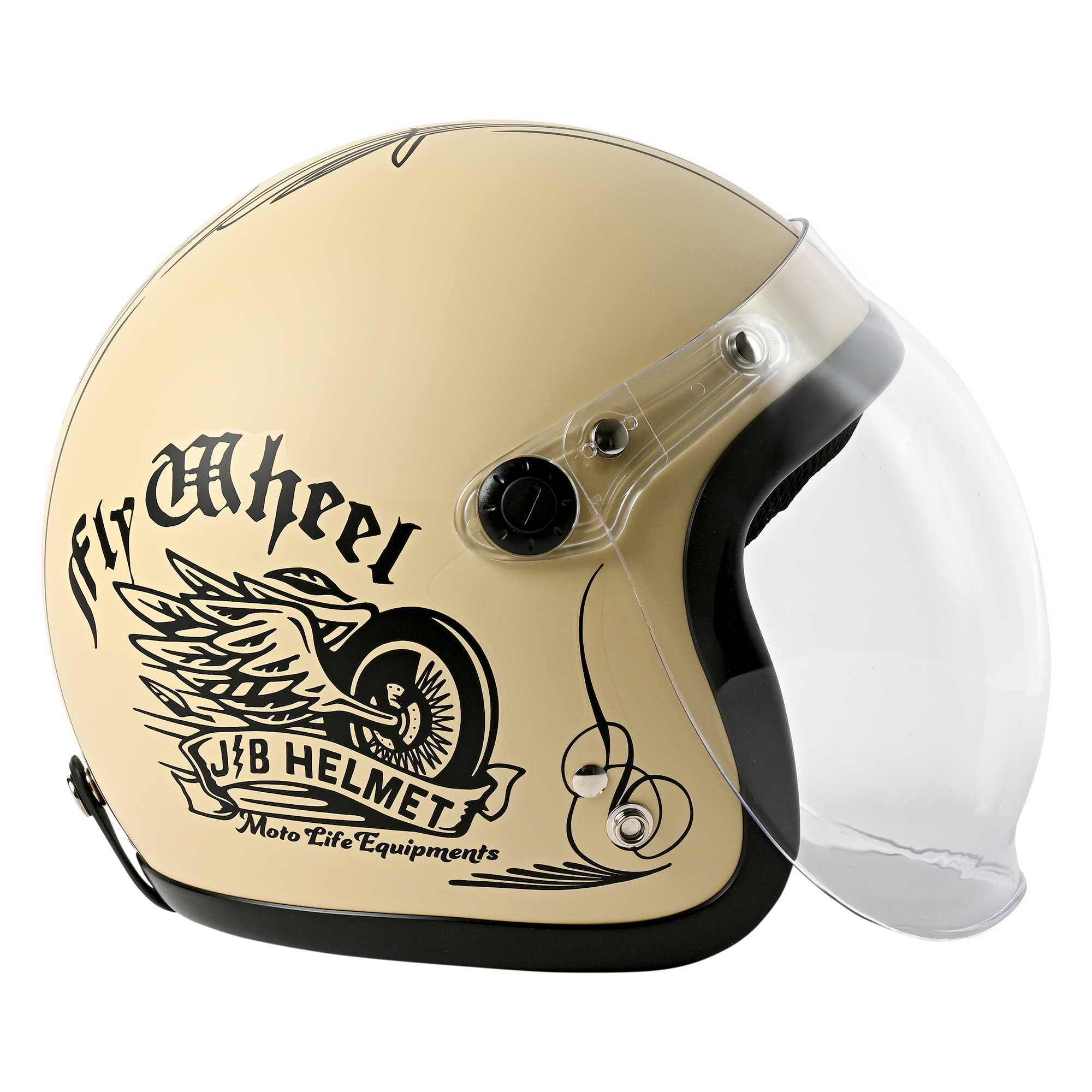 RIDEZ JB Motorcycle Jet Helmet FLYWHEEL