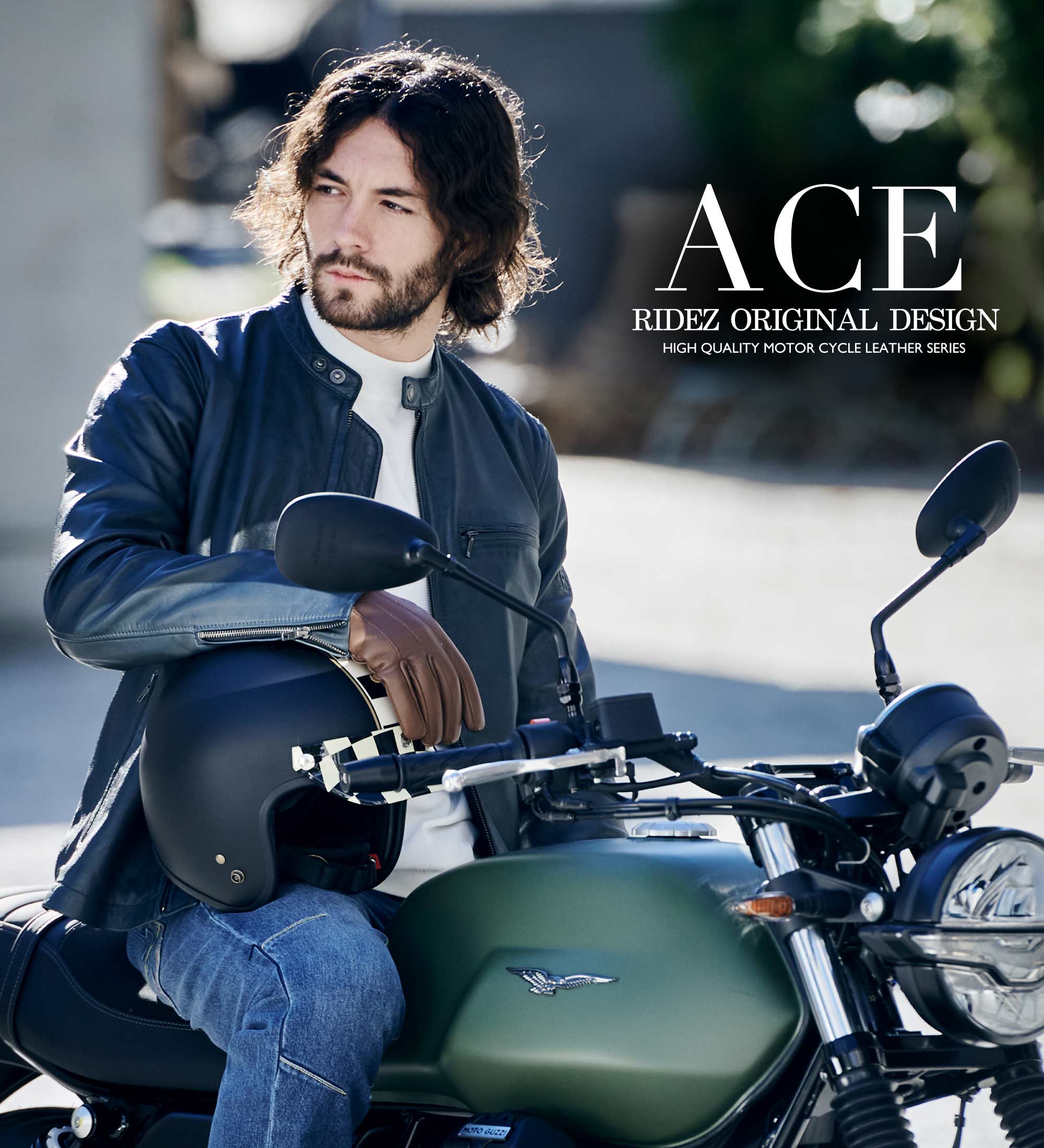 RIDEZ ACE JACKET IRON BLUE RLJ110 シングルライダースジャケット