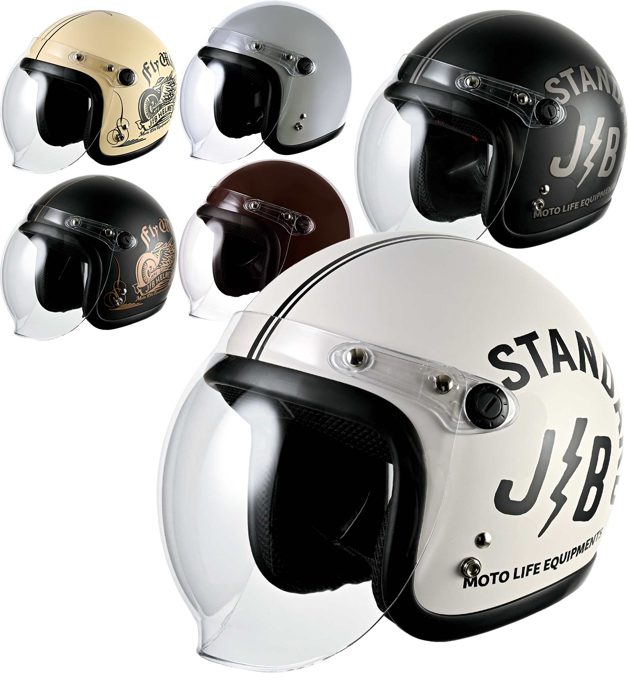 RIDEZ JB Motorcycle Jet Helmet CHARCOAL