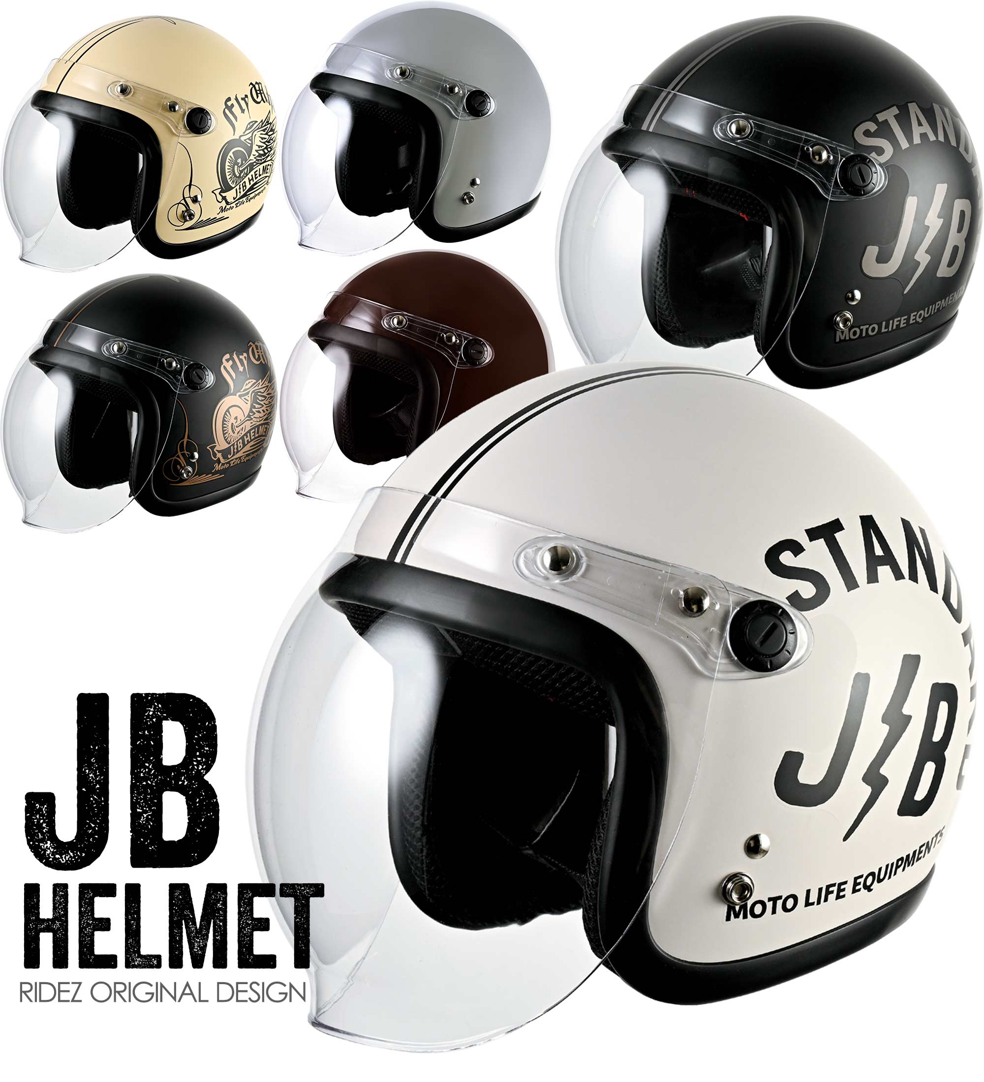 新品・未使用 容赦 ジェットヘルメット RIDEZ JB HELMET