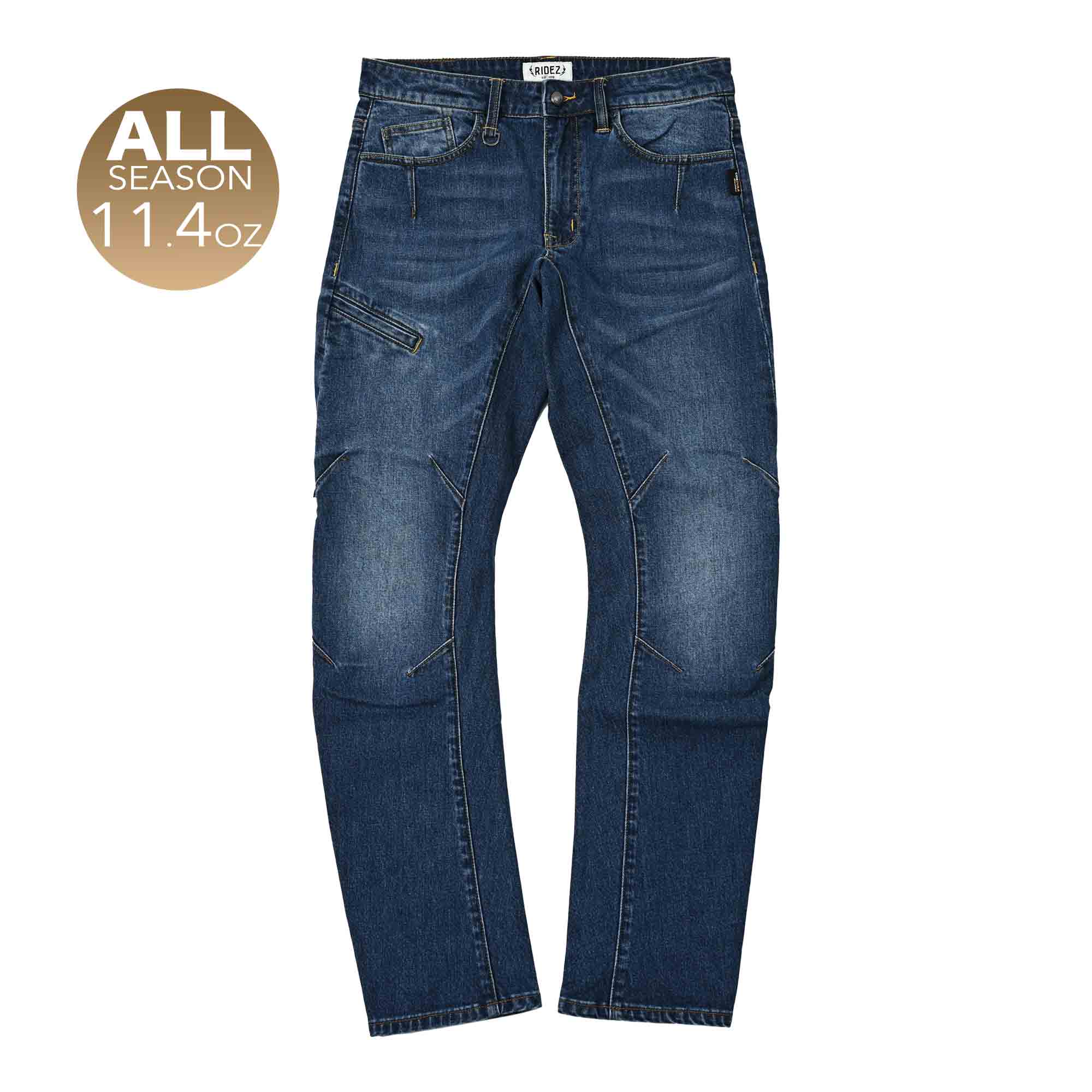 RIDEZ 11.4oz RIDEZ CORDURA DENIM バイク ストレッチ デニム ナロークロッチ  STONE WASH RDB2006