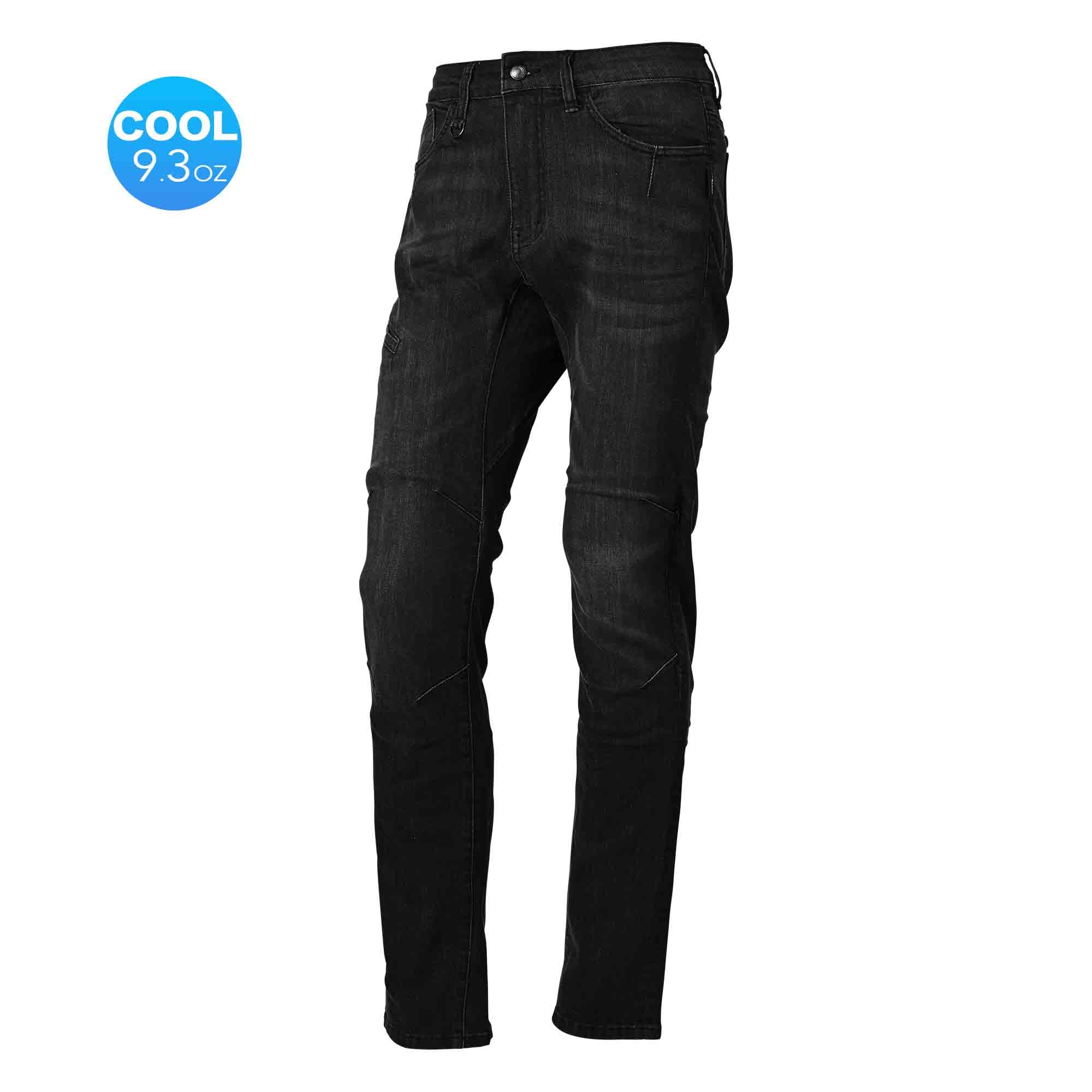 RIDEZ 9.3oz LIGHT CORDURA バイク ストレッチ デニム ストレート BLACK  RDB2007