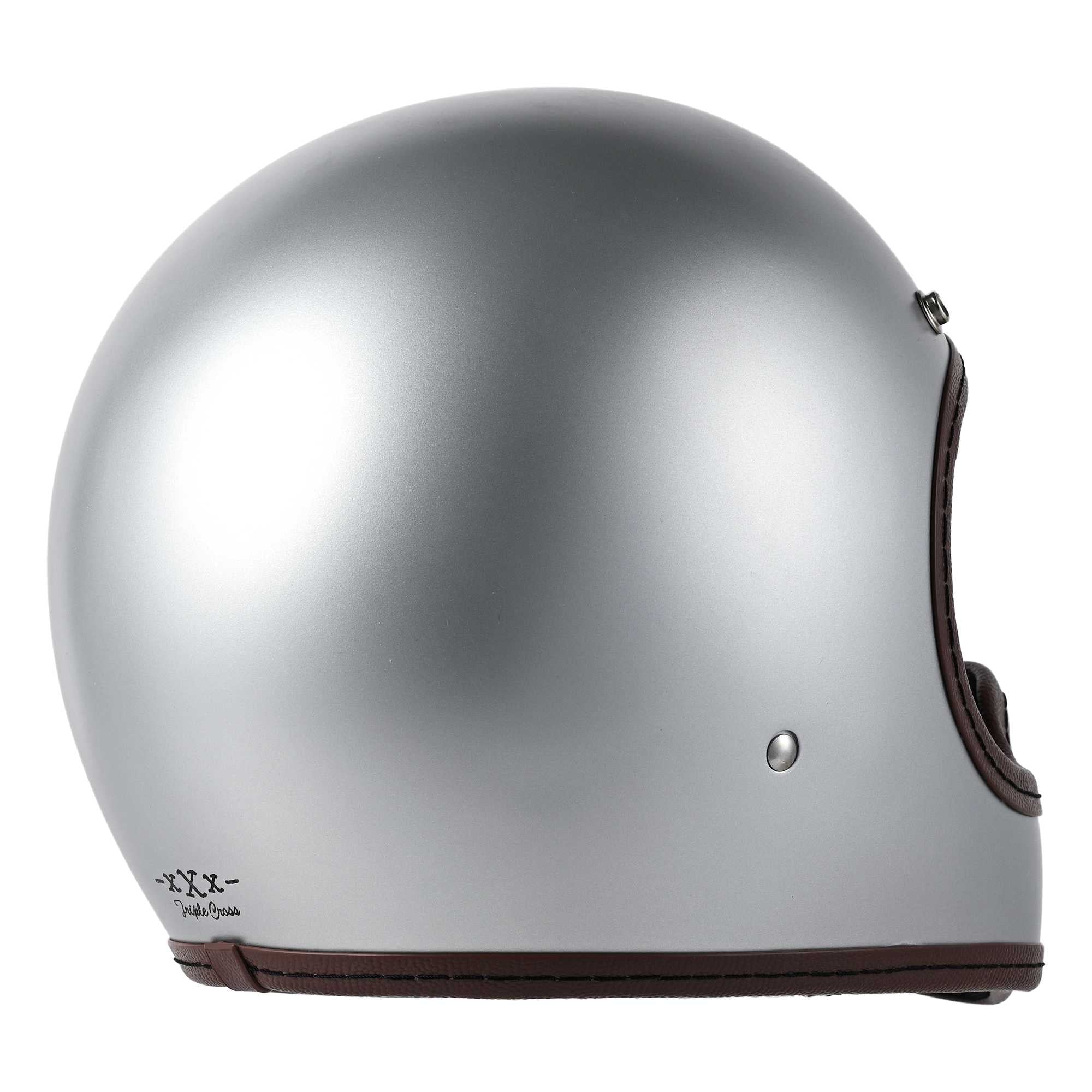 RIDEZ TRIPLE CROSS Motorcycle Full Face Helmet SILVER