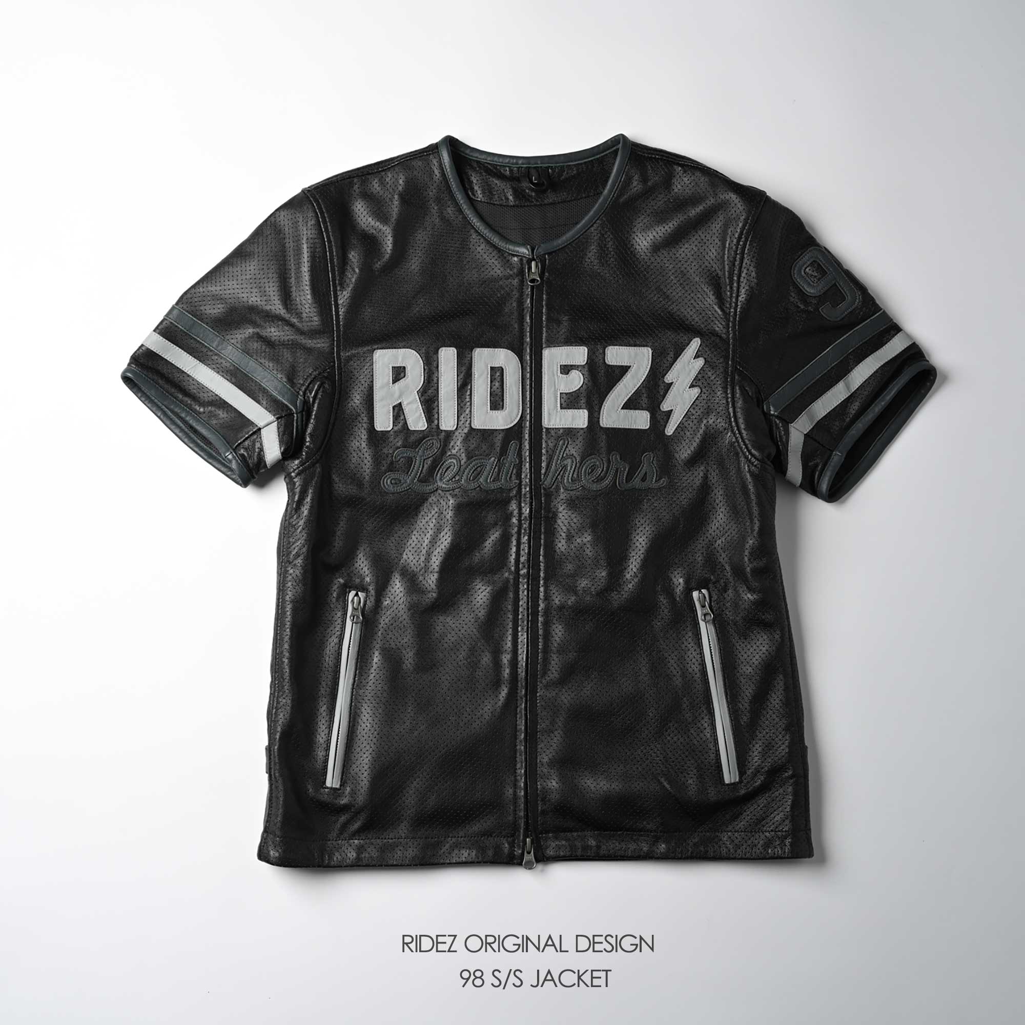 RIDEZ 98 S/S JACKET Motorcycle Leather Jacket Black RLSJ16 