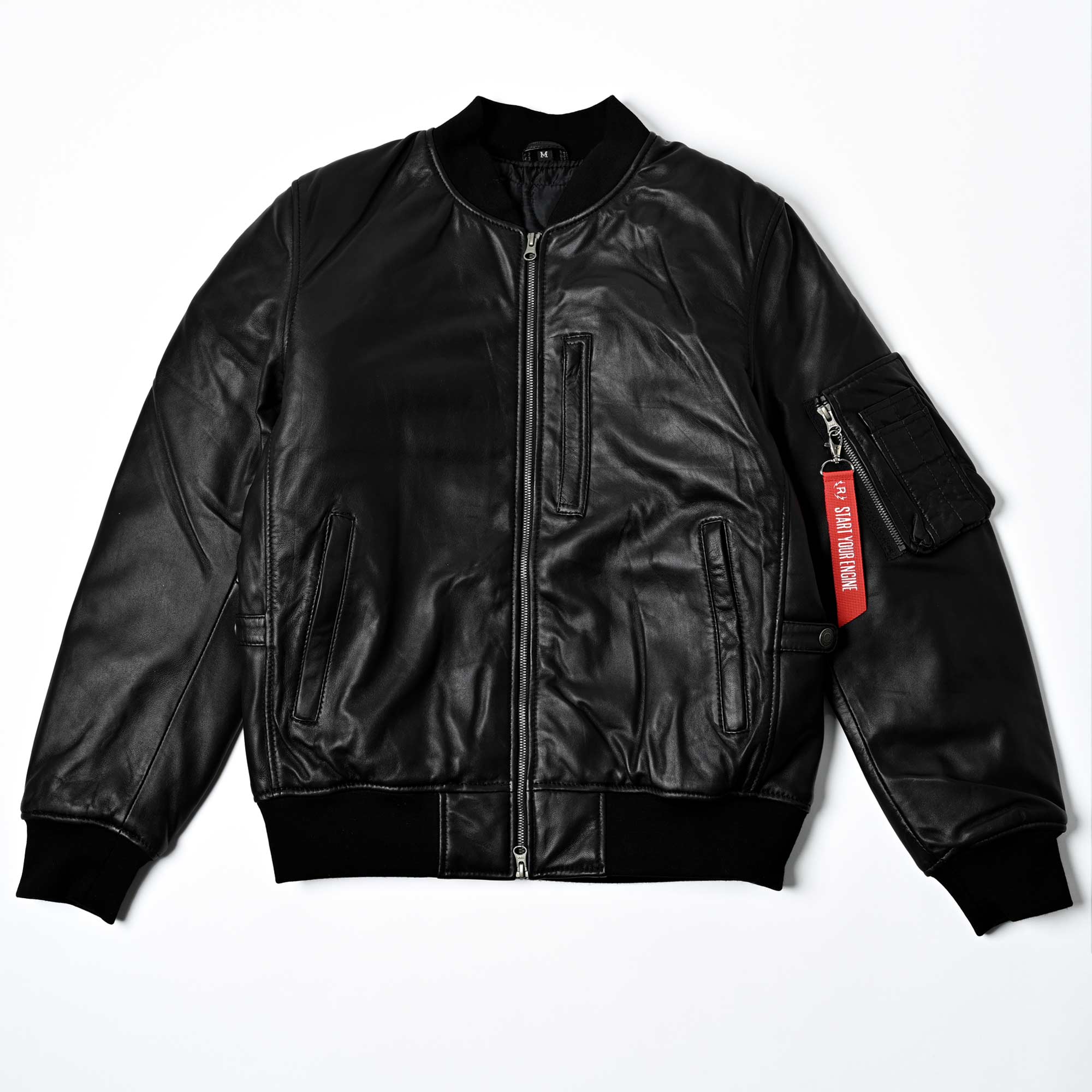 RIDEZ MOTO MA-1 JACKET バイク用 レザージャケット BLACK  RLWJ009