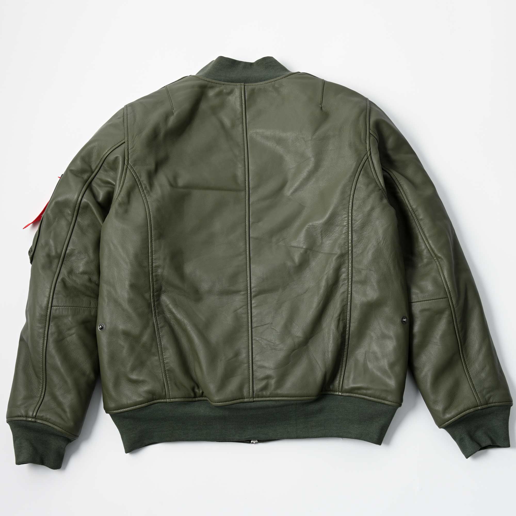 RIDEZ MOTO MA-1 JACKET バイク用 レザージャケット SAGE GREEN  RLWJ009