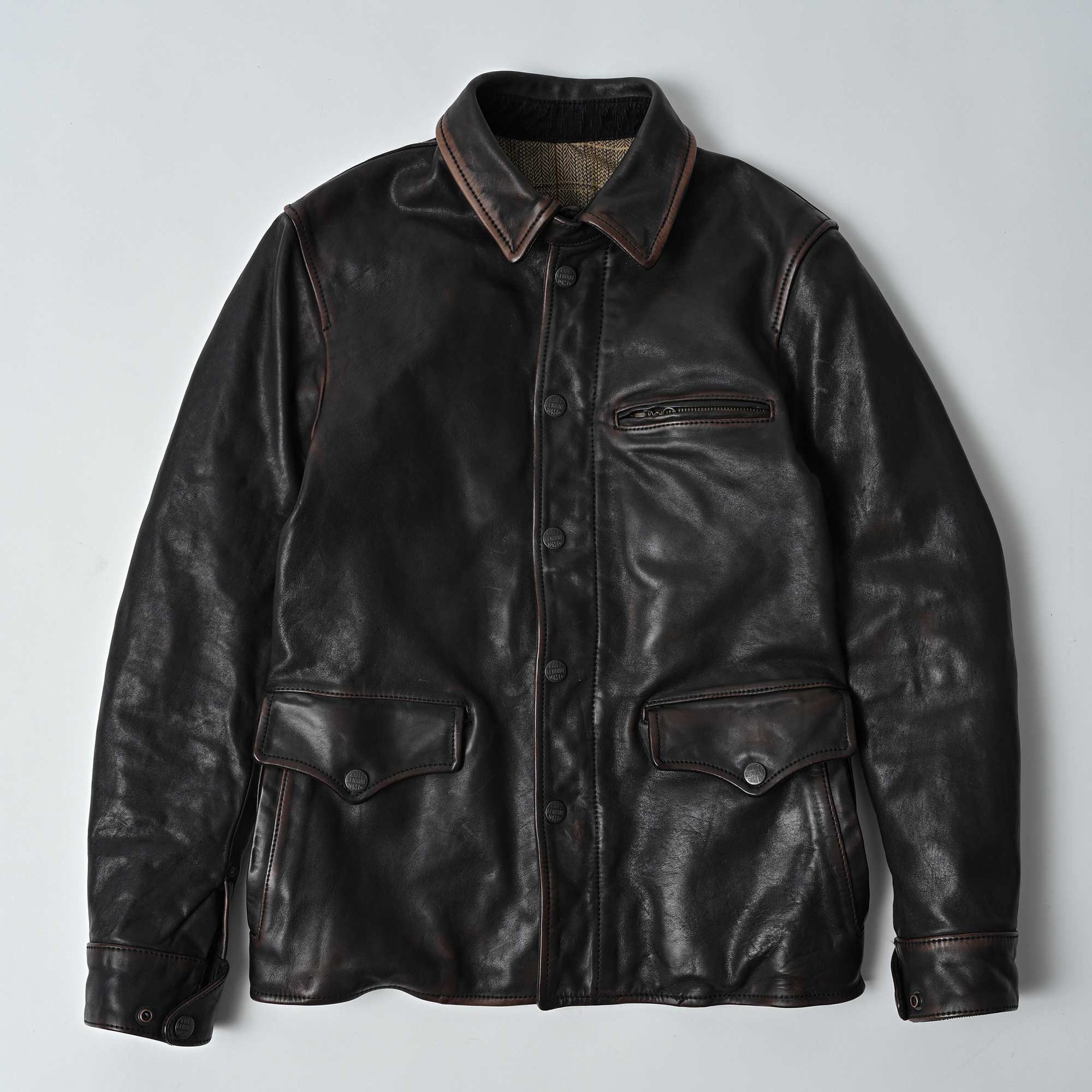 RIDEZ HORSEHIDE JACKET バイク用 馬革 レザージャケット BLACK RWH001