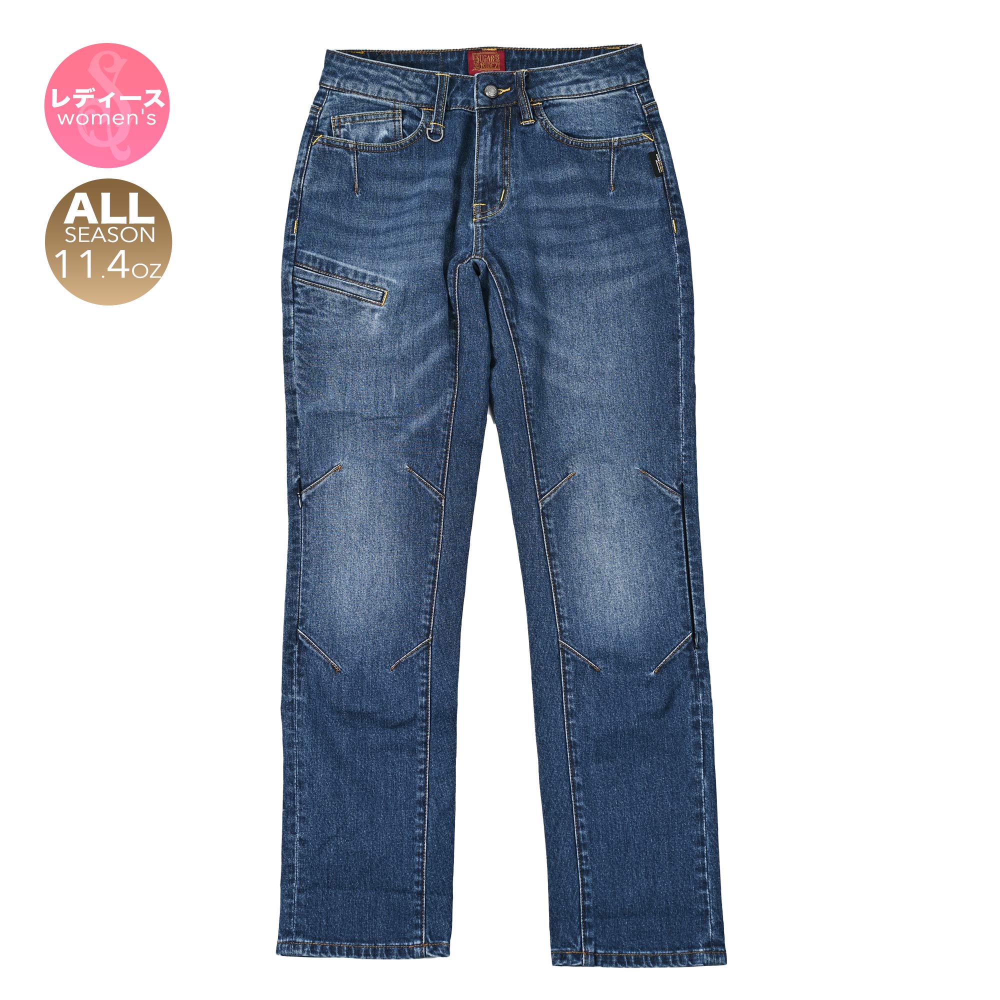 SUGAR RIDEZ  11.4oz CORDURA DENIM バイク ストレッチ デニム ストレート STONE WASH  SDB2001