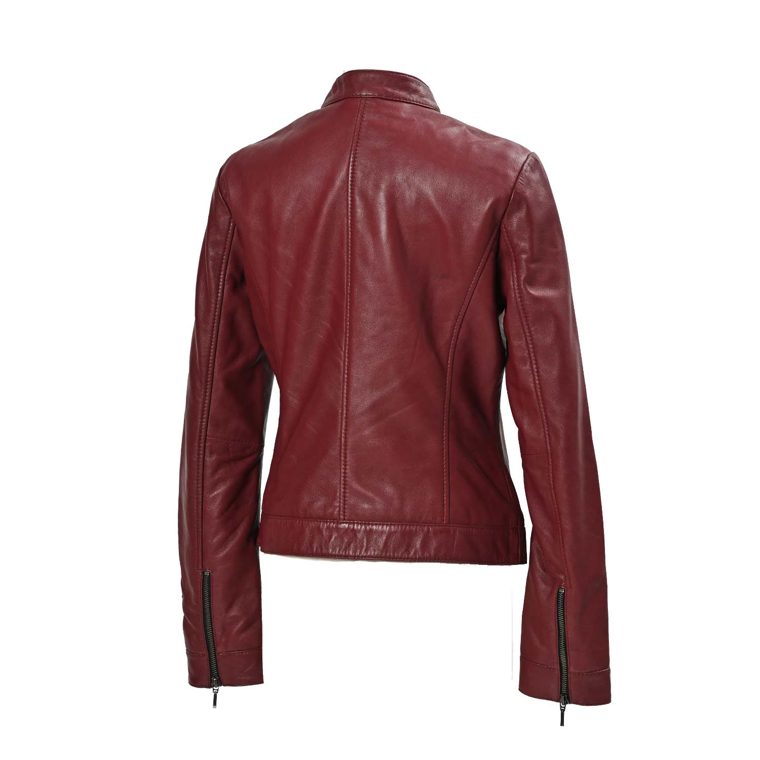 SugarRidez HEARTS JACKET WINE RED Women's Leather Jacket SLJ203 
