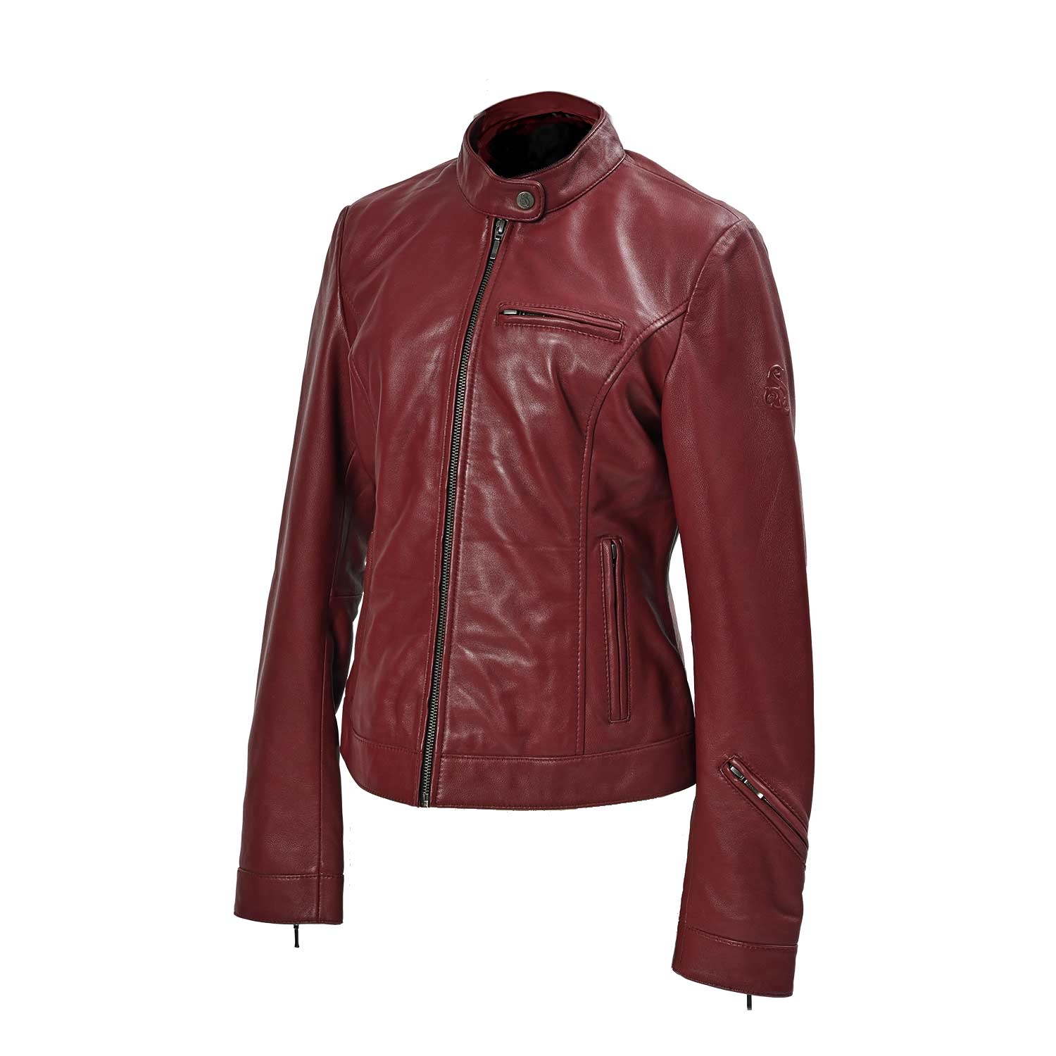 SugarRidez HEARTS JACKET WINE RED Women's Leather Jacket SLJ203 