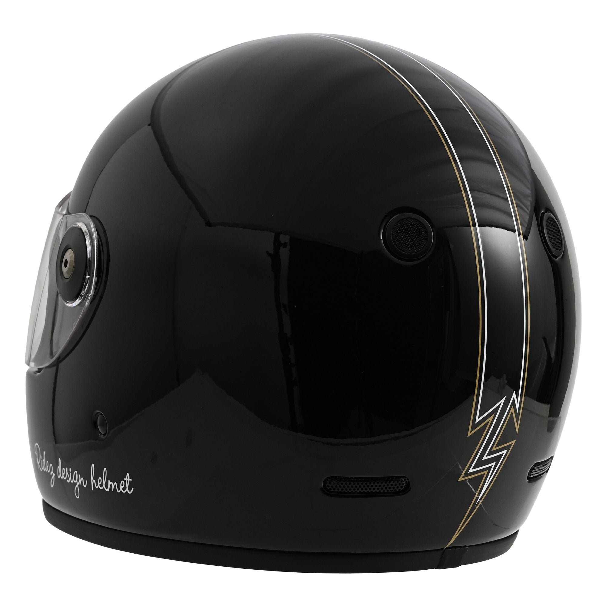 【予約販売】RIDEZ TT HELMET  バイク用 フルフェイスヘルメット BLACK×GOLD