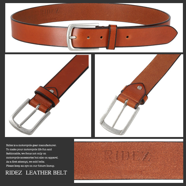 RIDEZ LEATHER BELT Genuine leather belt Brown CB-114 