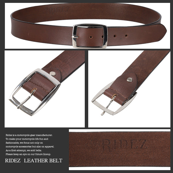 RIDEZ LEATHER BELT Genuine leather belt Brown CB-132 