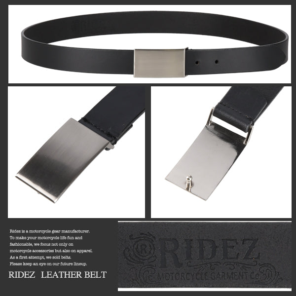 RIDEZ LEATHER BELT Genuine leather belt black CB-146 