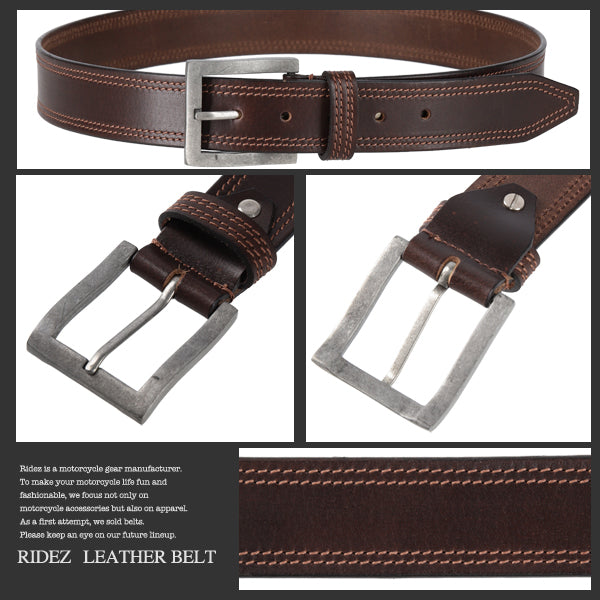 RIDEZ LEATHER BELT Genuine leather belt Brown CB-226 