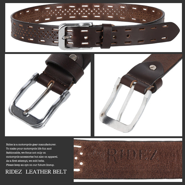 RIDEZ LEATHER BELT Genuine leather belt Brown CB-256