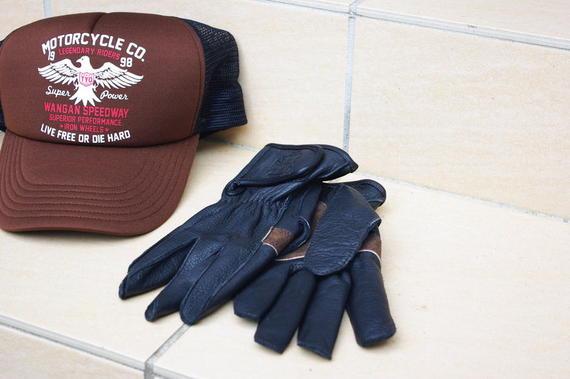 KNUCKLE HEAD GLOVES KHG1803 BLACK バイク用ナックルヘッドグローブ