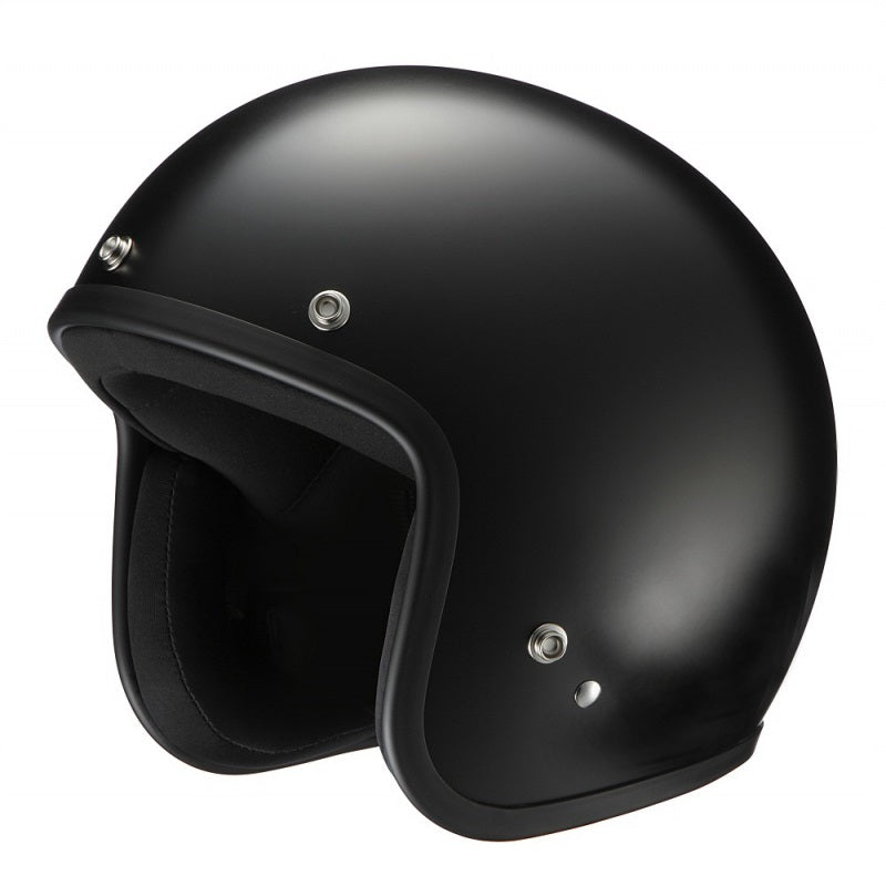 RIDEZ LX 哑光黑色摩托车开面喷气头盔